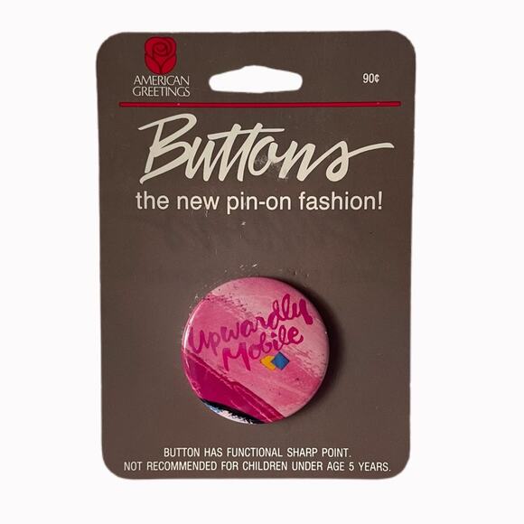 Vintage 80s American Greetings Fashion Button - Picture 1 of 3